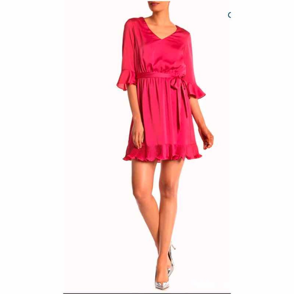 bebe Pink Ruffle Mini Dress
